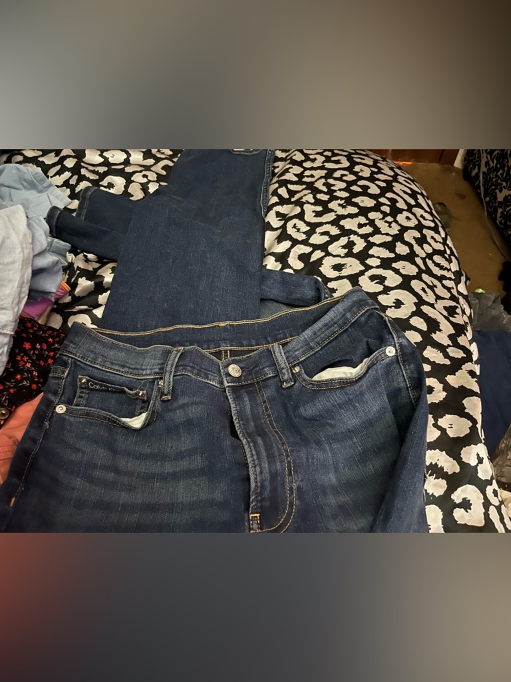 Calvin Klein Women's Straight-Leg Jeans in Dark Blue